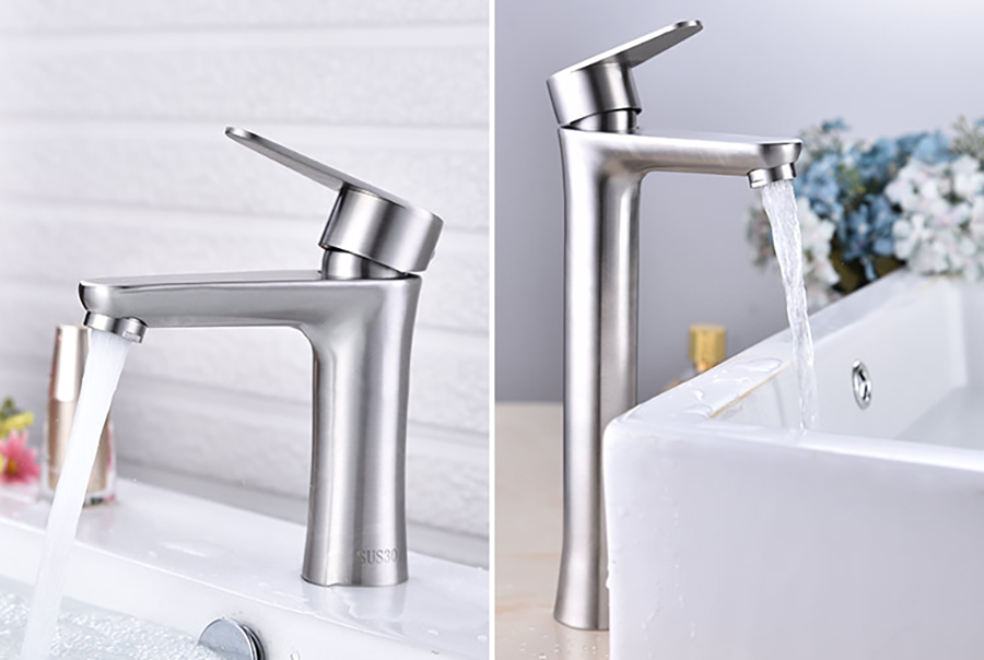 Stainless steel basin faucet